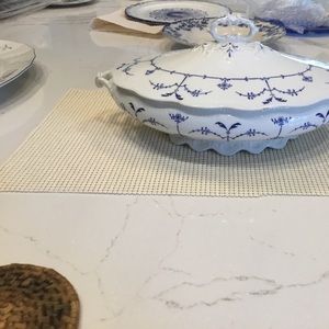 Vintage Blue & White Covered Dish Set